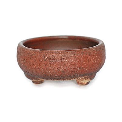 岩石 鉄鉢 茶 【4号】【盆栽鉢】【信楽焼】