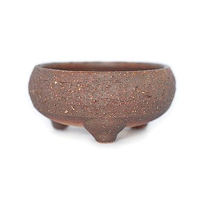 岩石 鉄鉢 茶 【3号】【盆栽鉢】【信楽焼】