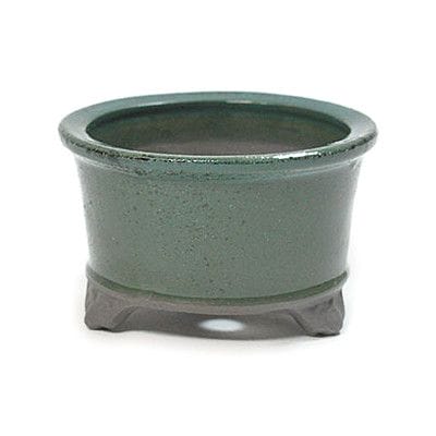 瀬戸焼】3号鉢 緑丸足付き｜園芸鉢通販の盆栽妙 – 盆栽妙 本店