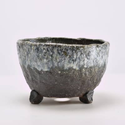 青窯変丸深足付き 6号 幅約18cm×高さ約11~12cm