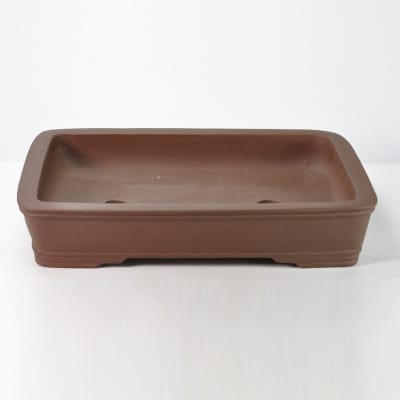 鳥泥長方中浅 盆栽鉢17号  鉢幅51cm×奥行き39cm×高さ9.5cm