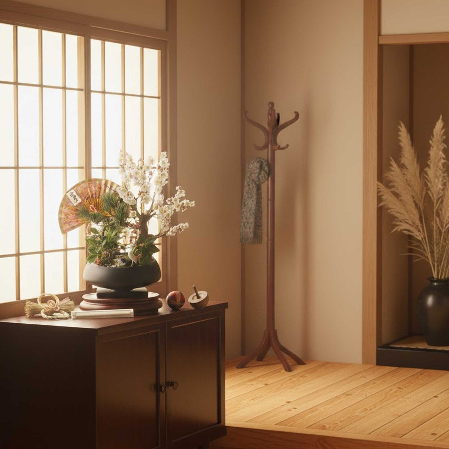 松竹梅　モダン丸 7号　マットブラック【受皿付き】