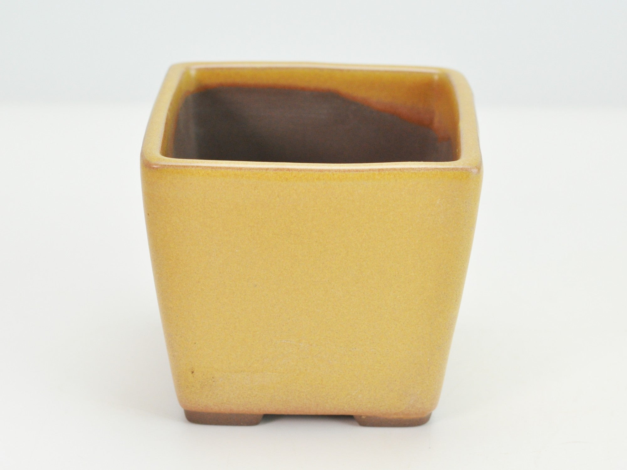瀬戸焼】 正角 3号 黄 幅8.5cm×高さ8cmの販売｜盆栽妙 – 盆栽妙 本店