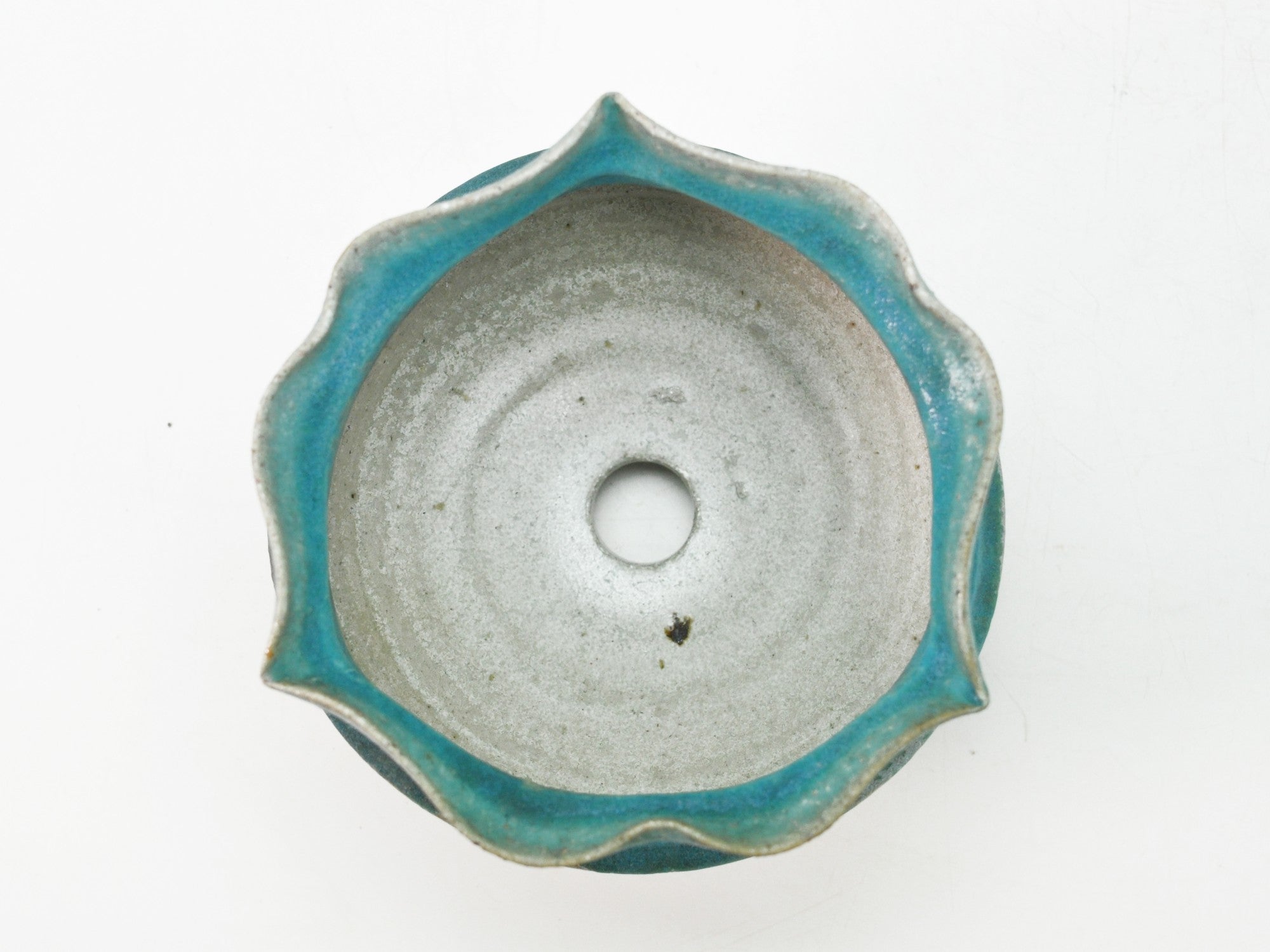 信楽焼 水色手作り鉢 5号大 幅15cm×奥行15.5cm×高さ10cmの販売｜盆栽妙