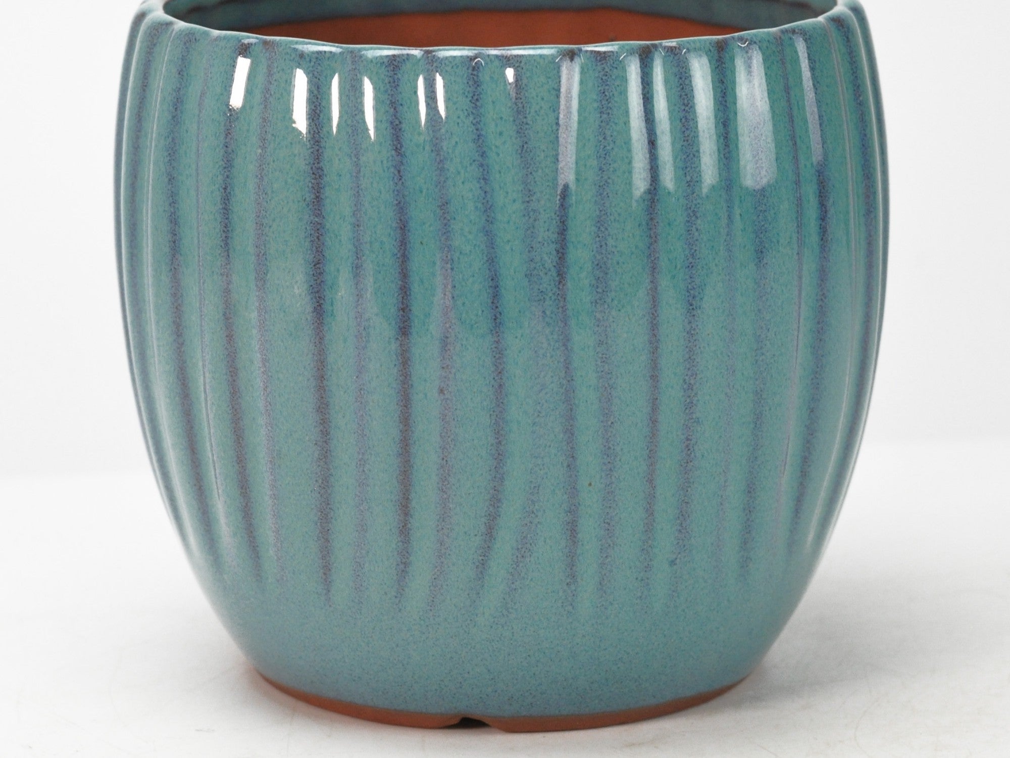 丸深モダン鉢 5号 トルコブルー 幅14.5cm×高さ13.4cmの販売｜盆栽妙