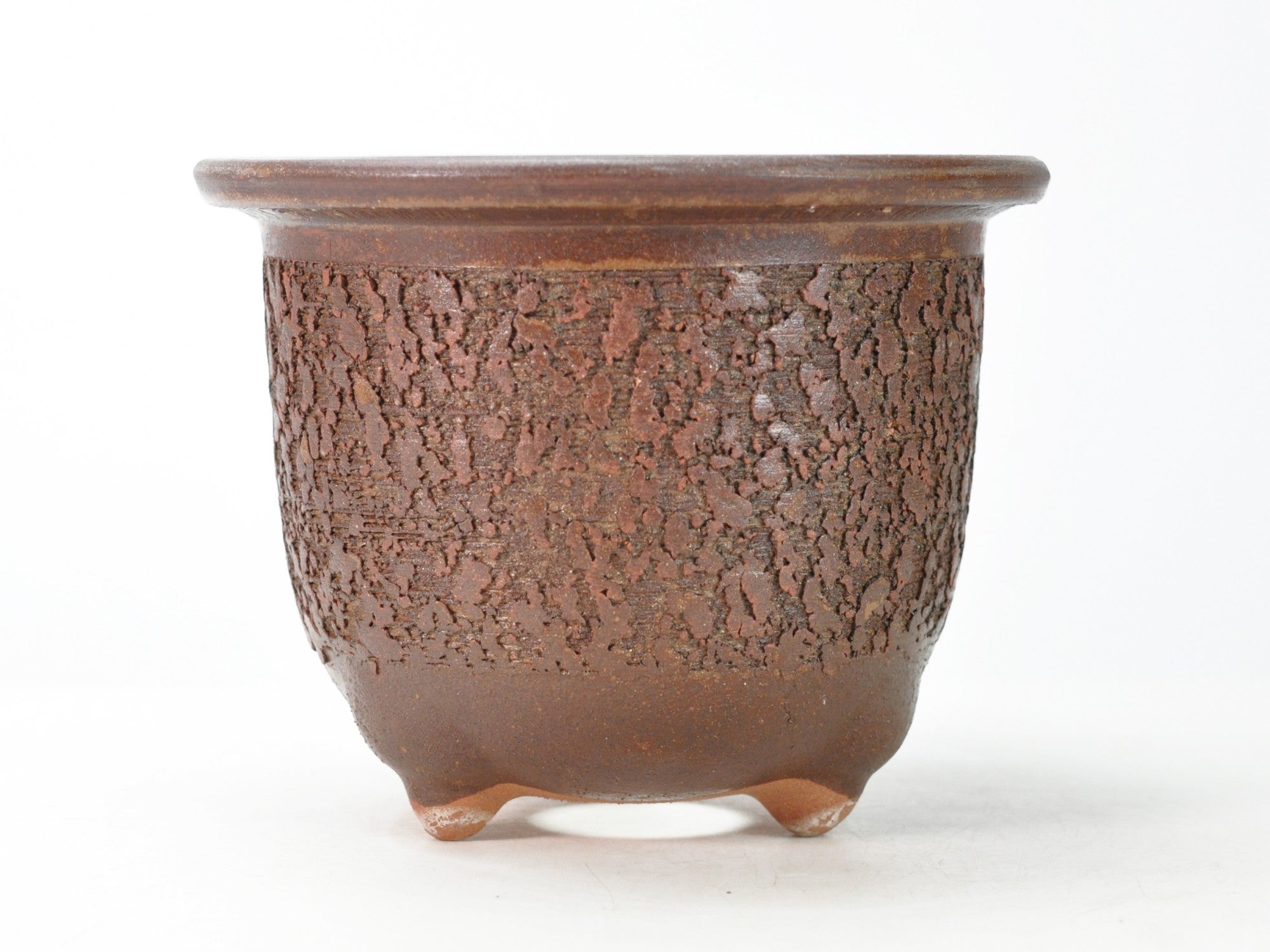 信楽焼 イラボ松皮観音竹鉢 6号 幅19cm×高さ15cmの販売｜盆栽妙