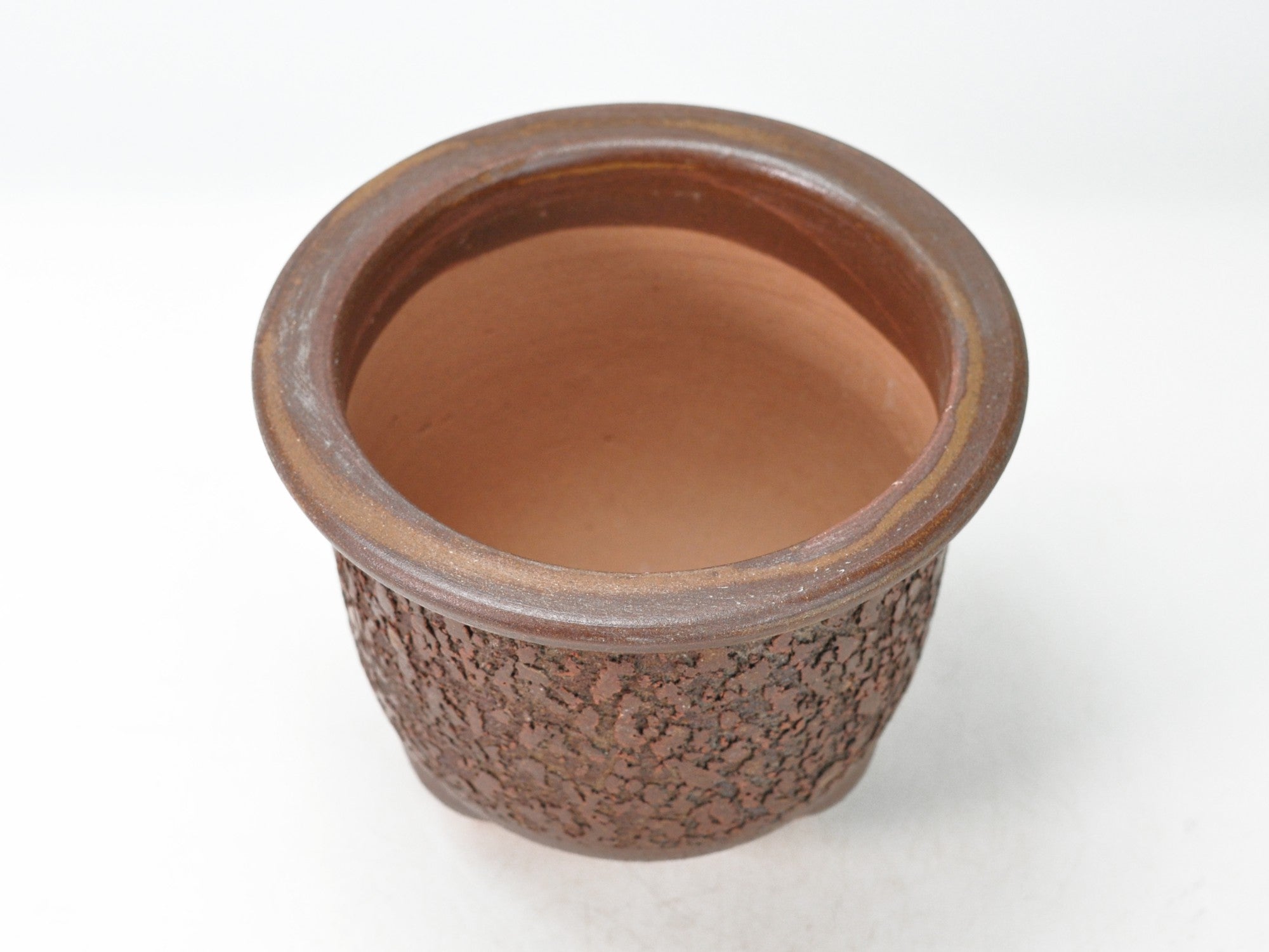 信楽焼 イラボ松皮観音竹鉢 6号 幅19cm×高さ15cmの販売｜盆栽妙 – 盆栽