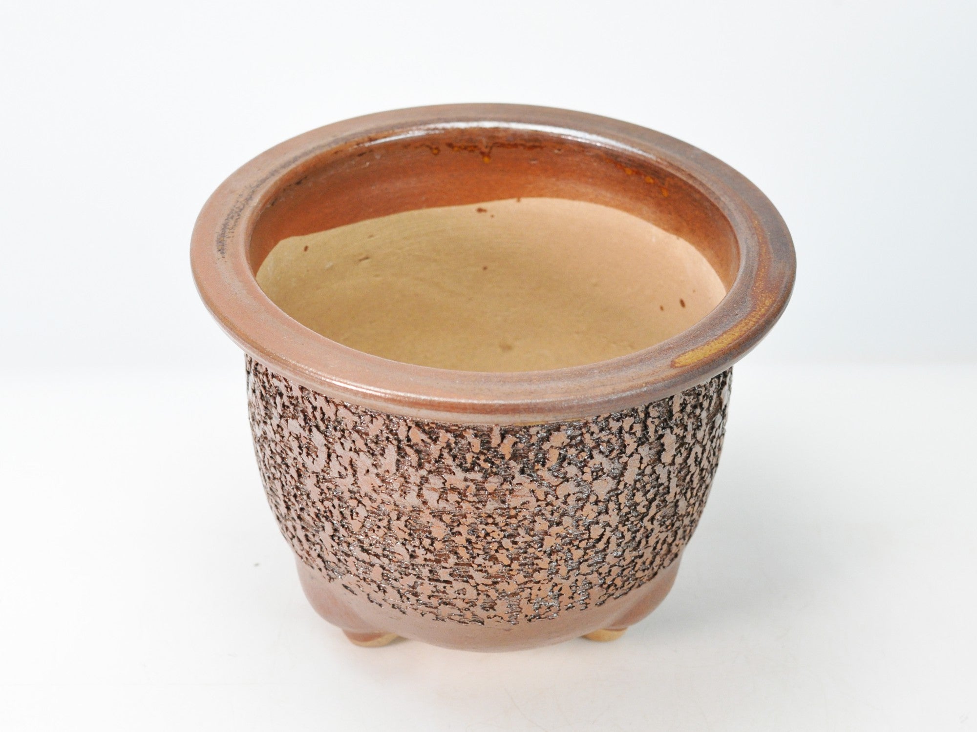 信楽焼 イラボ松皮観音竹鉢 7号 幅22.5cm×高さ16.5cmの販売｜盆栽妙