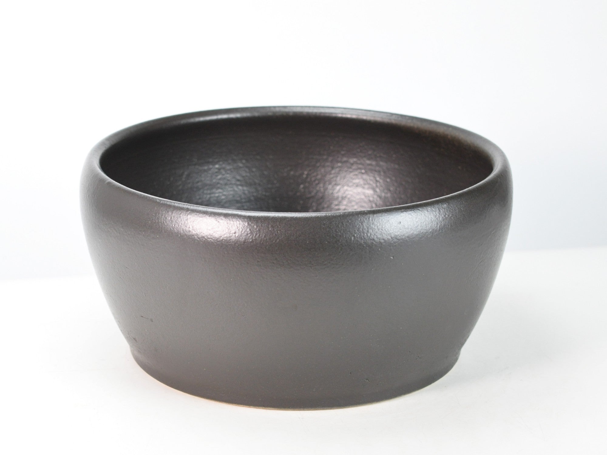 信楽焼 黒マット 丸 水鉢 穴なし10号 幅30cm×高さ15cmの販売｜盆栽妙