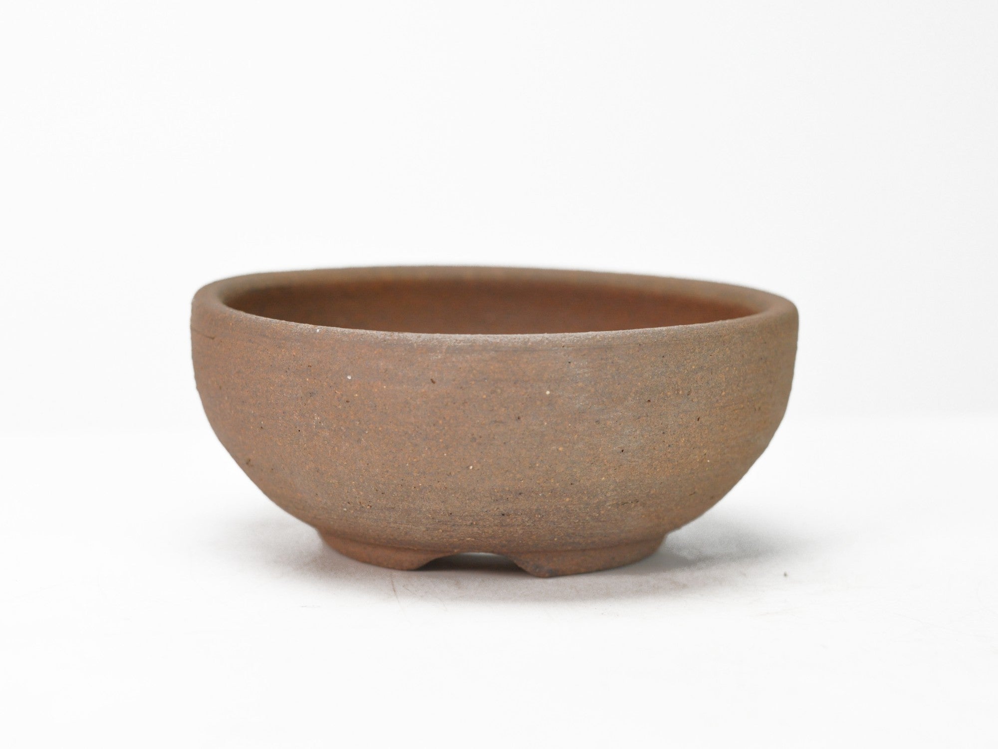 信楽焼 盆栽鉢 銀灰 茶丸浅 4号 幅12.5cm×高さ5cmの販売｜盆栽妙
