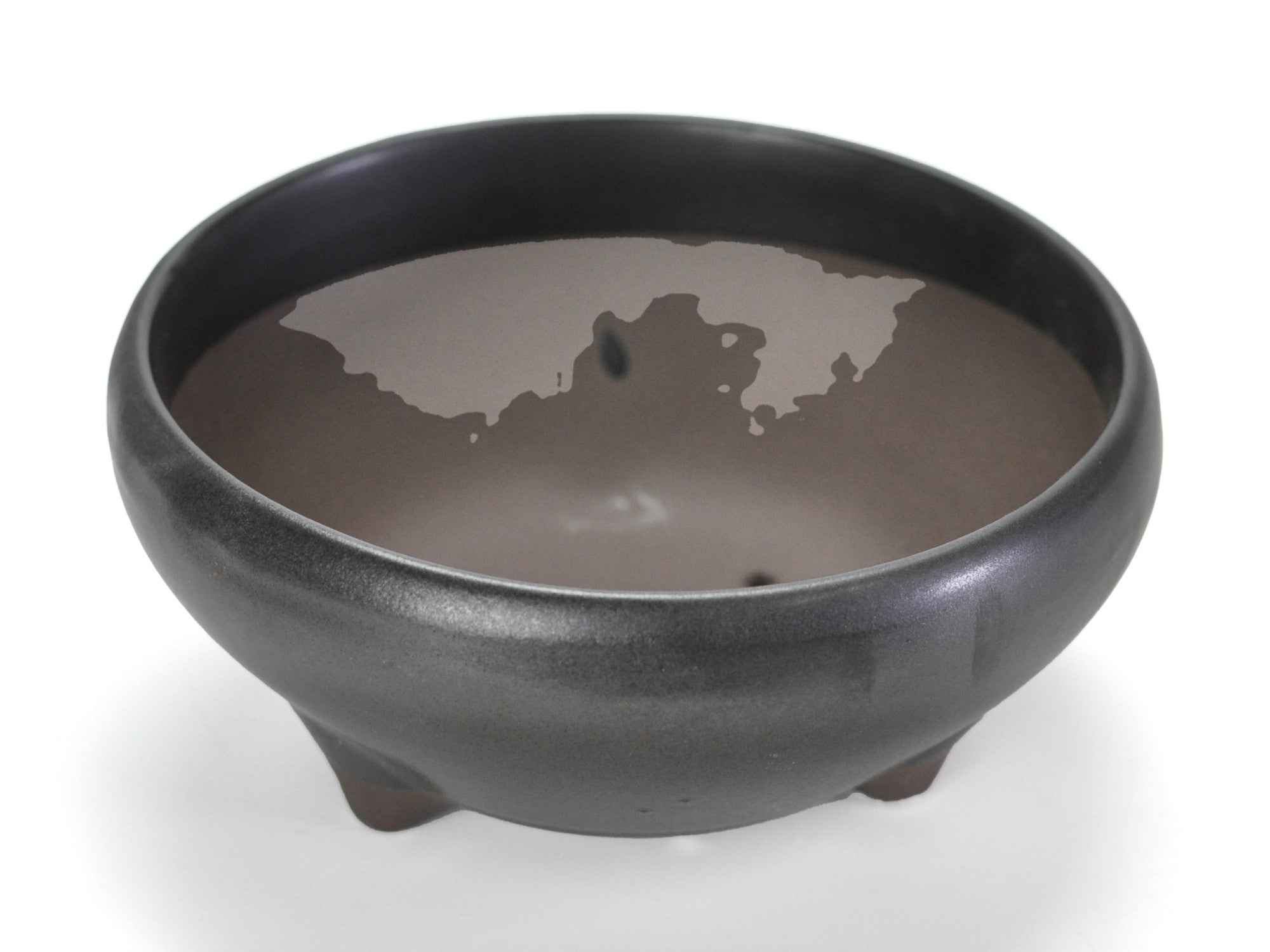 瀬戸焼 黒マット5号鉄鉢 幅15.7cm奥行き15.7cm高さ6.7cmの販売｜盆栽妙