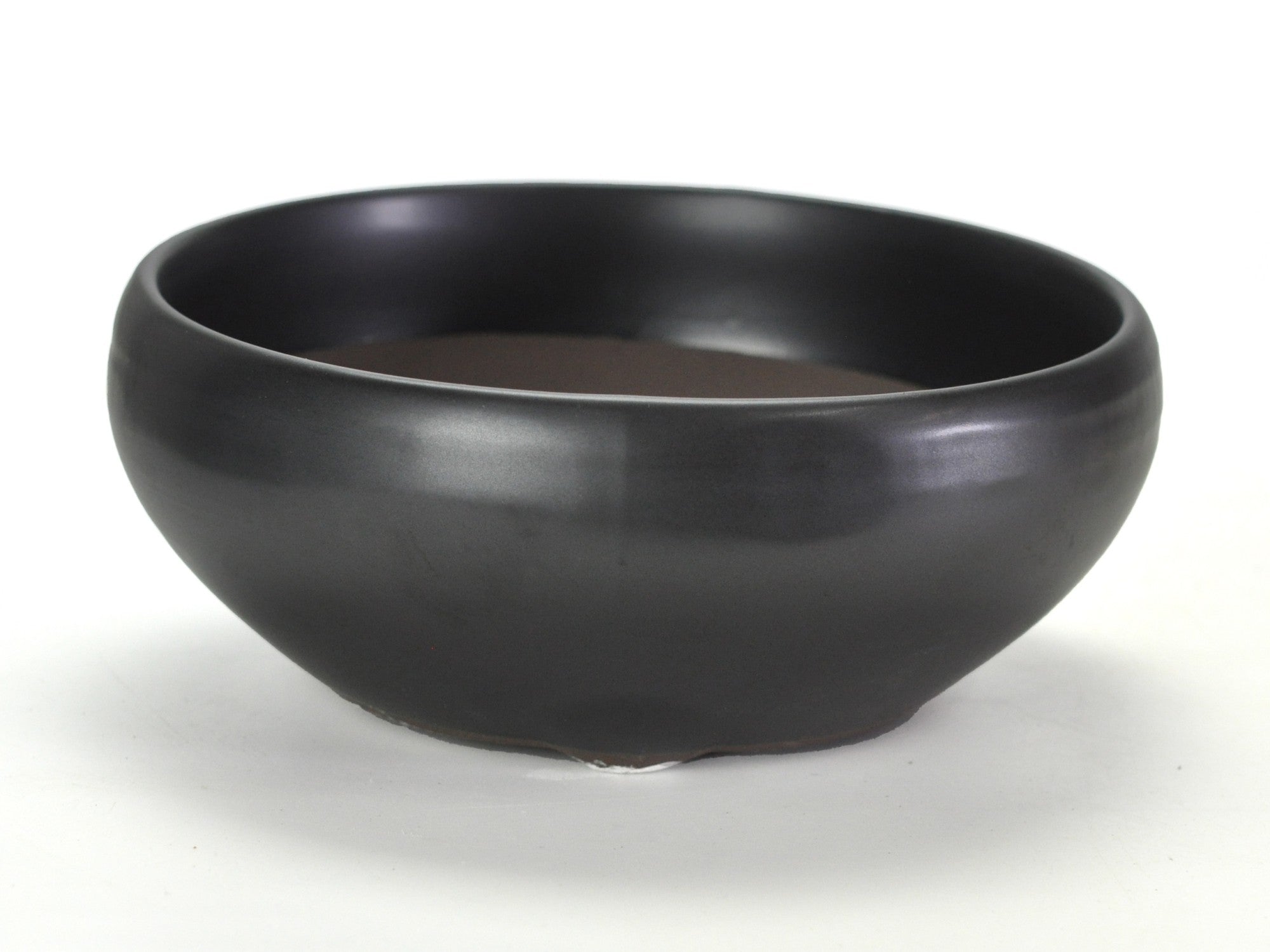 瀬戸焼 黒マット6号鉄鉢 幅19cm奥行き19cm高さ7.7cmの販売｜盆栽妙