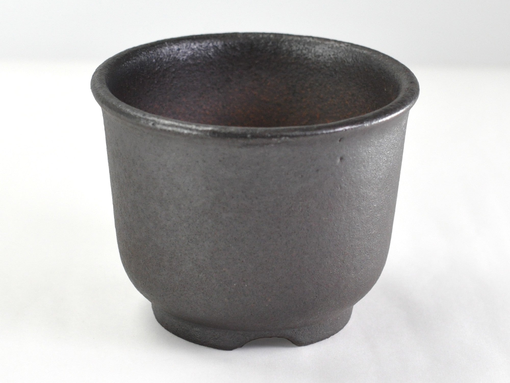 万古焼 黒3.5号尻丸 幅11cm奥行11cm高さ8.5cmの販売｜盆栽妙 – 盆栽妙 本店