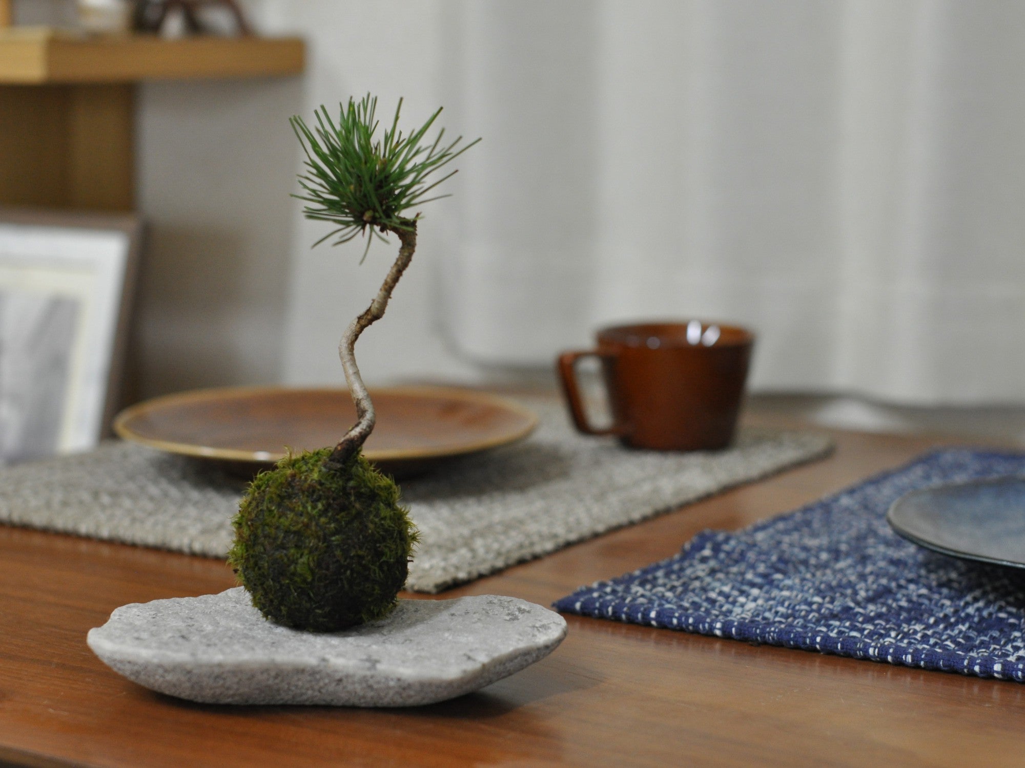 み143）平石 石皿 特大 料理の盛り付け 盆栽飾り み143）平石 石皿