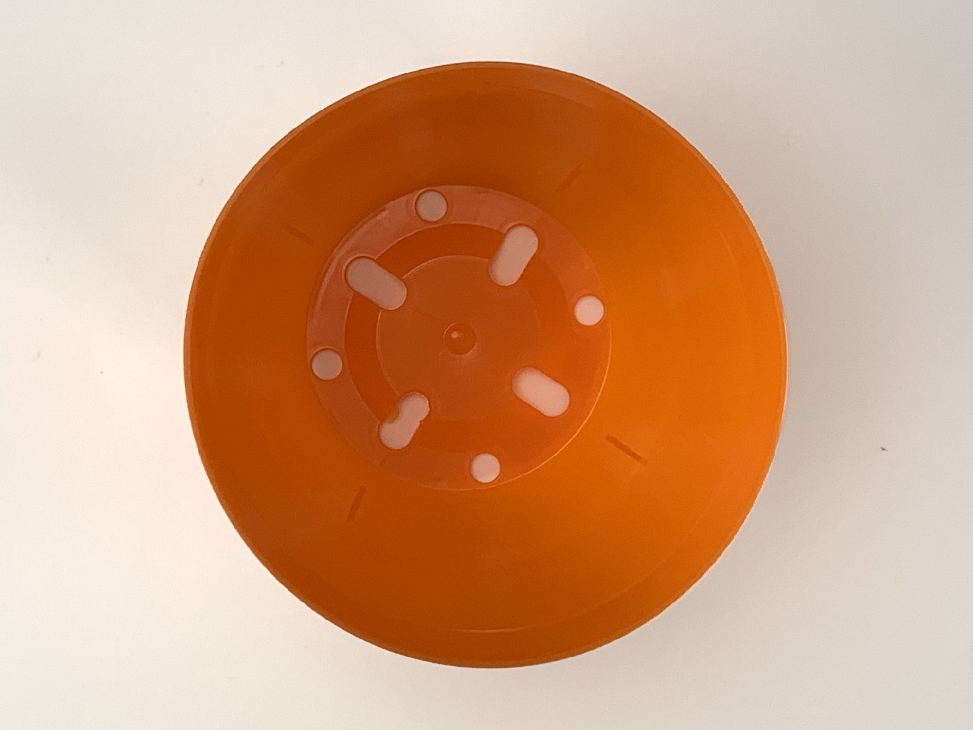 プラ鉢 3号 スタンダード丸鉢リーフ模様 オレンジ 3.5TKM 幅9.2cm×高さ