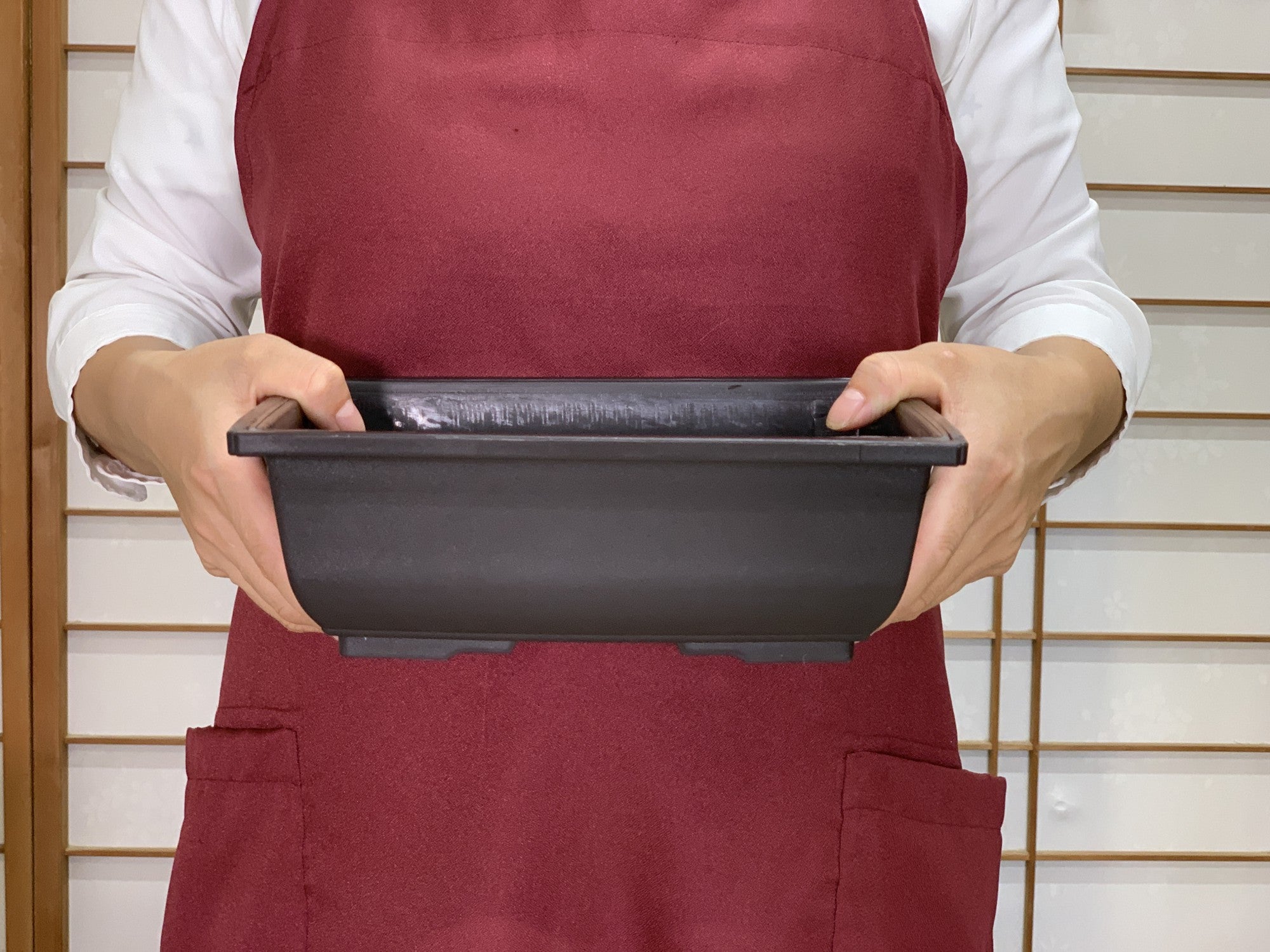 プラ鉢 7.5号 長角鉢 こげ茶 幅23.5cm×奥行17.6cm×高さ7.9cm の販売
