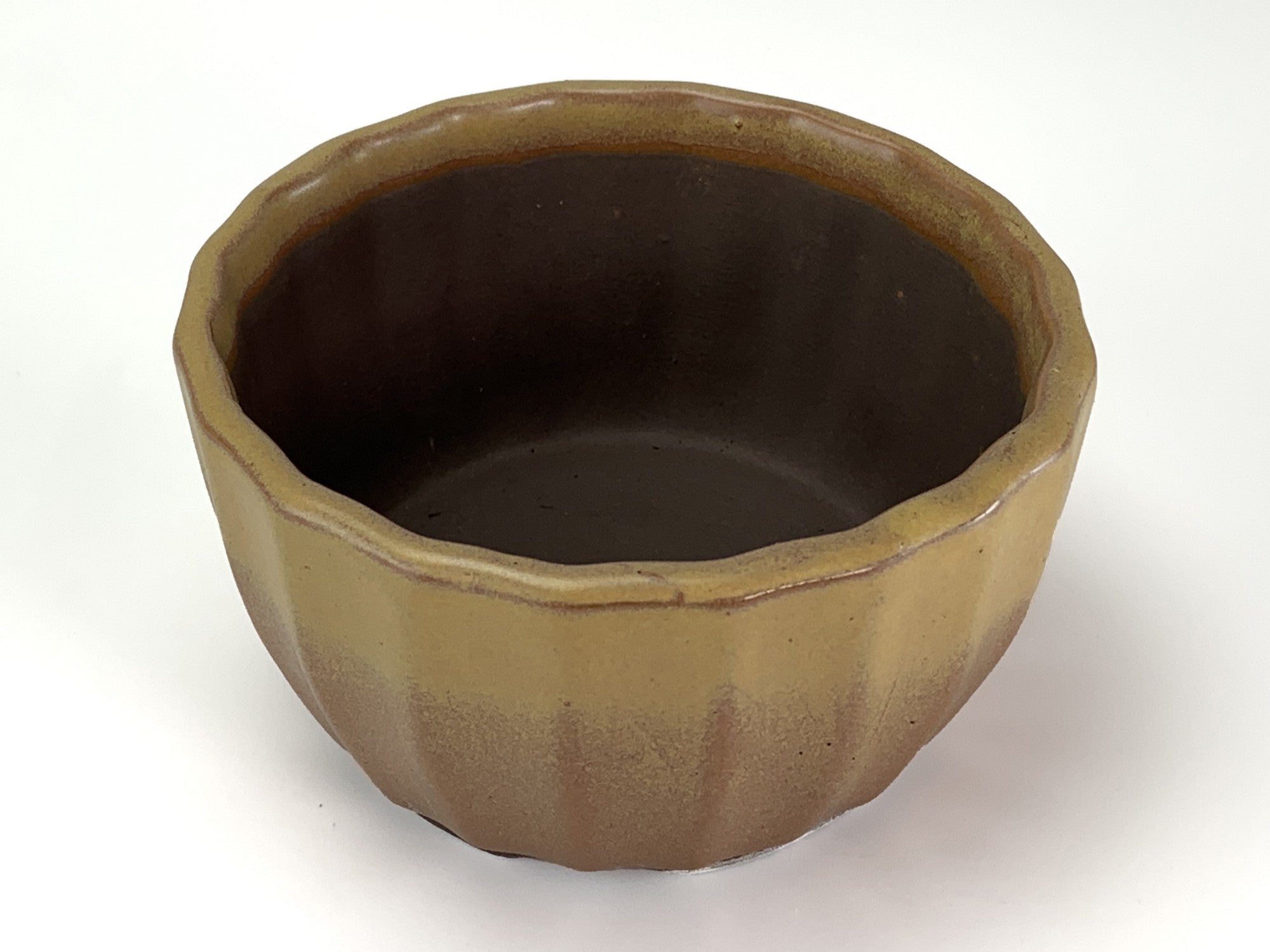 瀬戸焼 菊型4号 黃 幅12.5cm×高さ7cm の販売｜盆栽妙 – 盆栽妙 本店