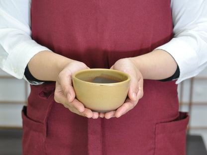 万古焼 黄3号丸切立 幅9.5cm×奥行き9.5cm×高さ5.3cm