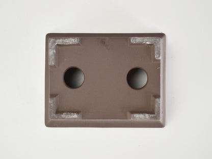 【萬古焼】ウ泥 4.5号長角切足 受け皿付き