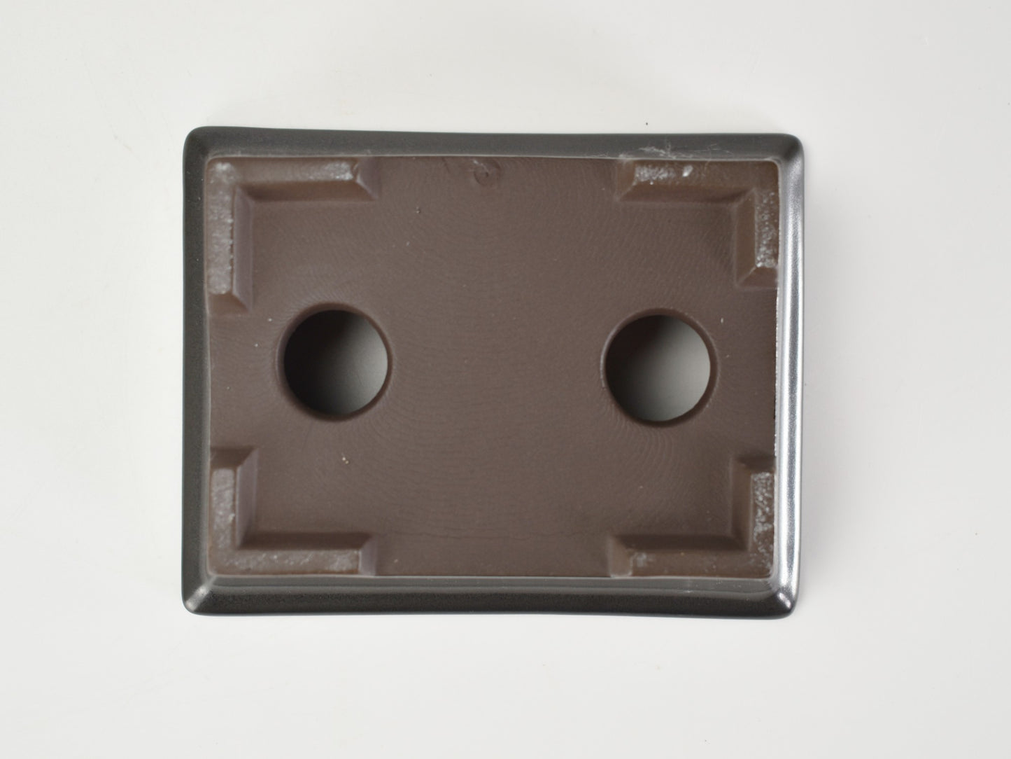 【萬古焼】黒マット 4.5号長角切足 受け皿付き