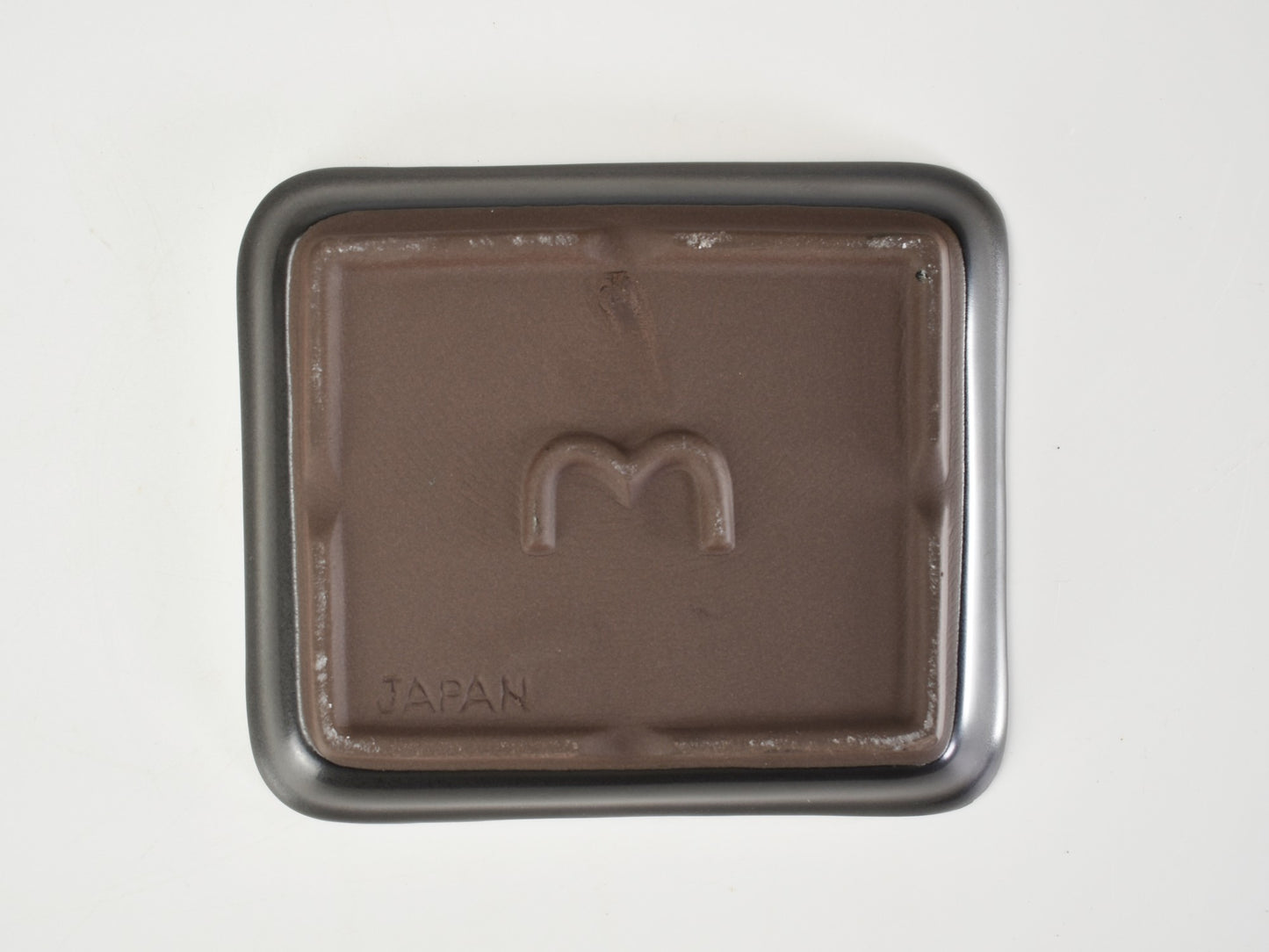 【萬古焼】黒マット 4.5号長角切足 受け皿付き