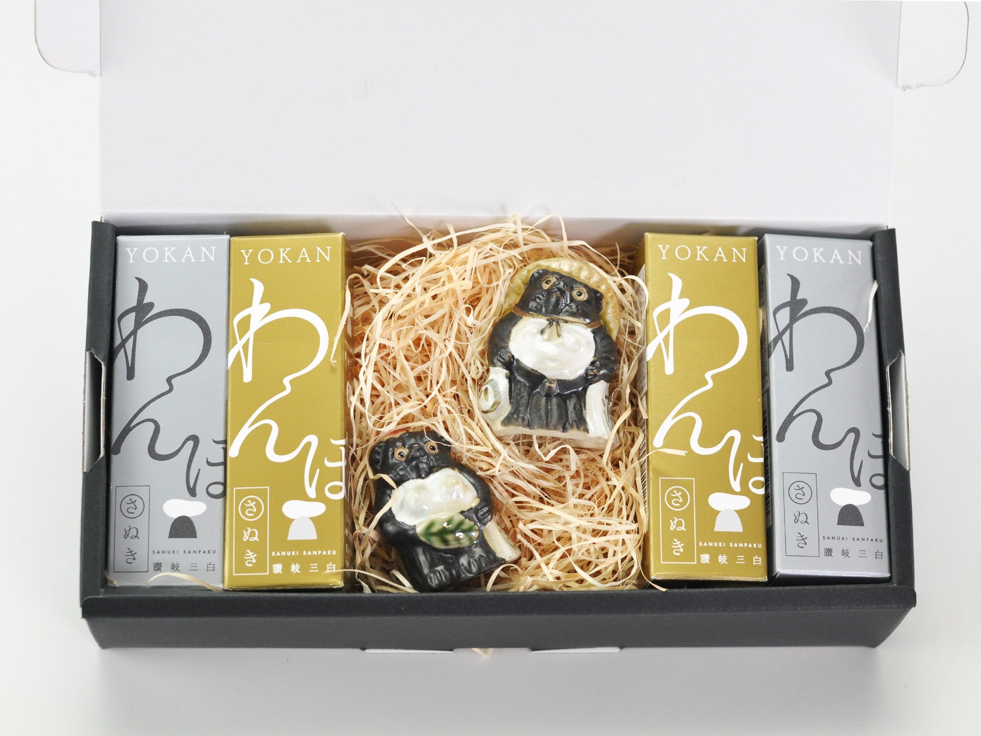 敬老の日 讃岐和三盆ようかんと豆たぬき夫婦セット ギフトの販売｜盆栽