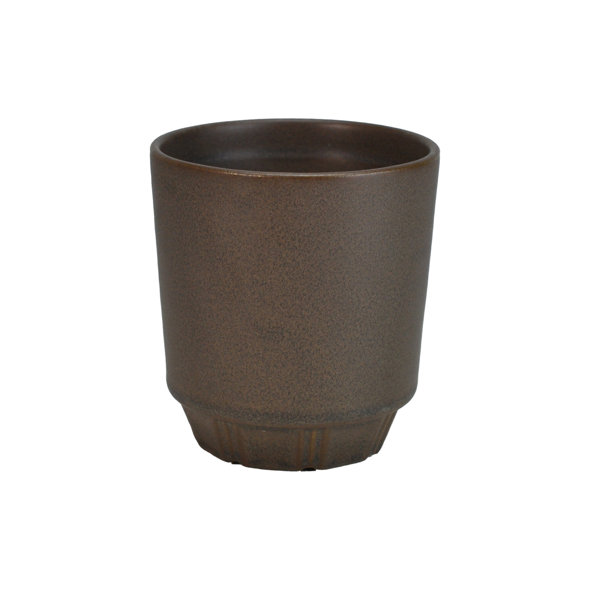 茶色い陶器製円筒形容器 恒枝直豆 (陶芸家) ビールタンブラー (大)【備前焼】 ｜ARTISAN