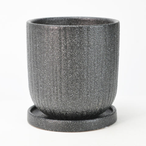 ローテ 受け皿付き ブラック 4号 幅12.5cm×高さ13cm