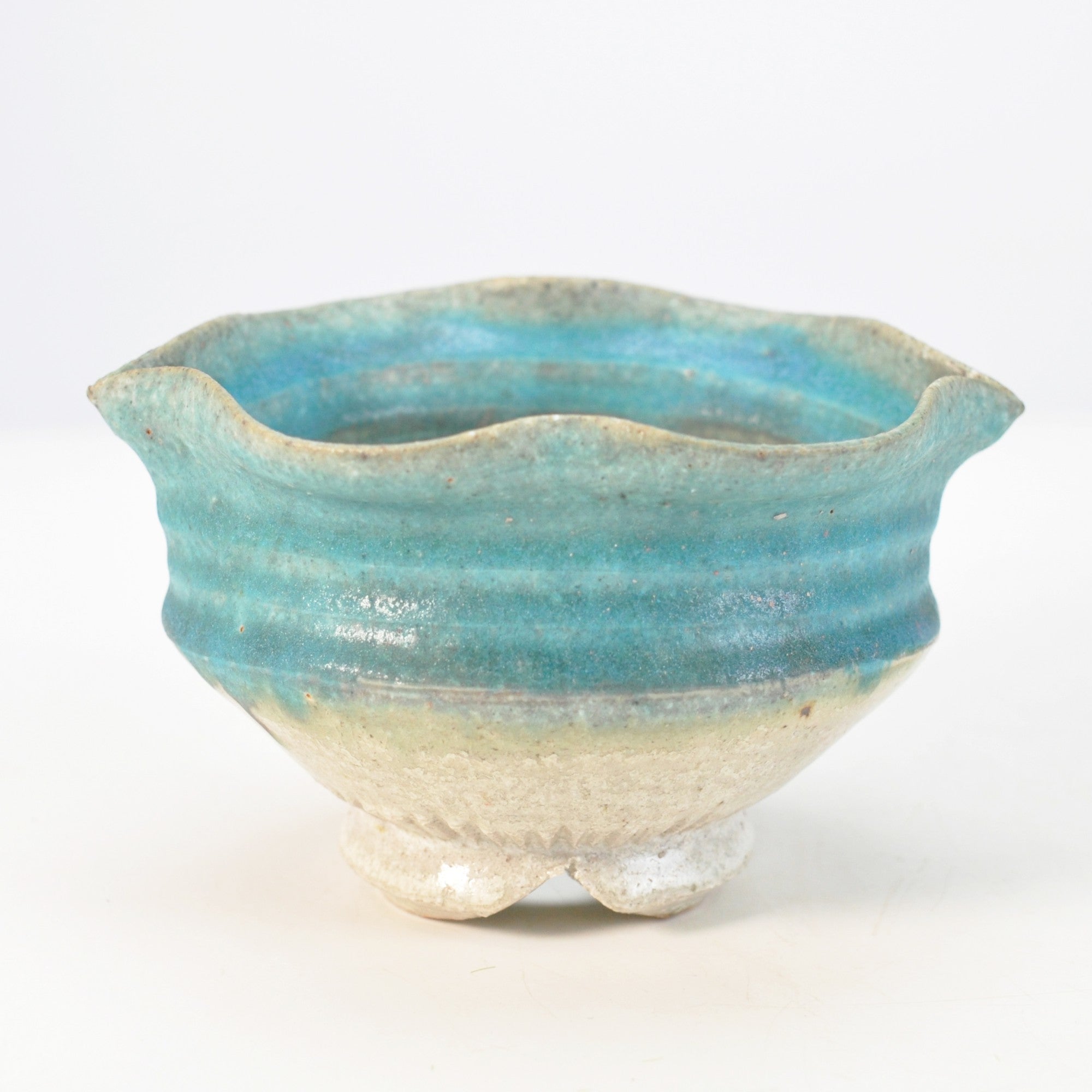 在銘　乾山　手書き　菓子鉢　陶胎　高さ9.5cm、直径22cm 在銘 乾山 手書き 菓子鉢 陶胎 高さ9.5cm、直径22cm