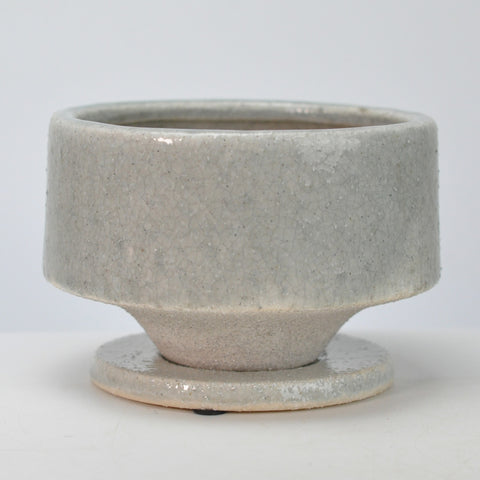 夕凪 グレー 大 5号 受け皿付き 幅15.5cm×高さ10cm