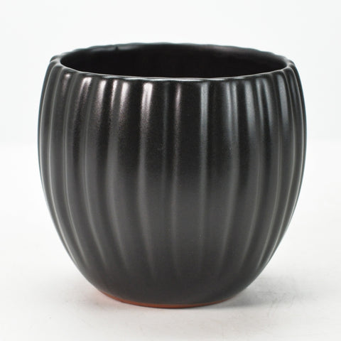 丸深モダン鉢 4号 マットブラック 幅11cm×高さ11cm