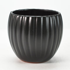 丸深モダン鉢 4号 マットブラック 幅11cm×高さ11cm