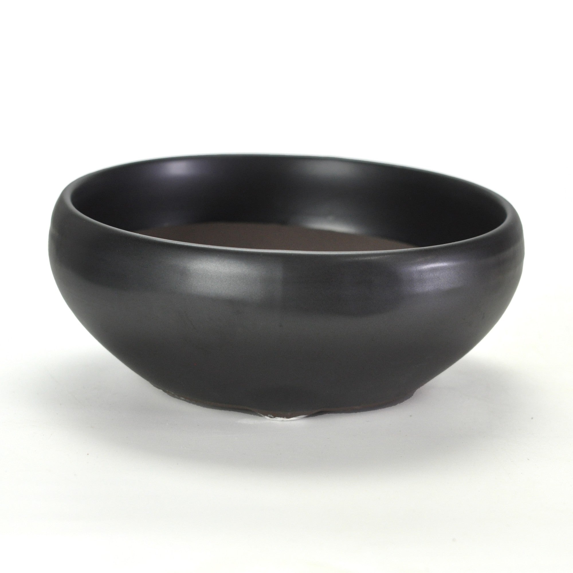 瀬戸焼 黒マット6号鉄鉢 幅19cm奥行き19cm高さ7.7cmの販売｜盆栽妙