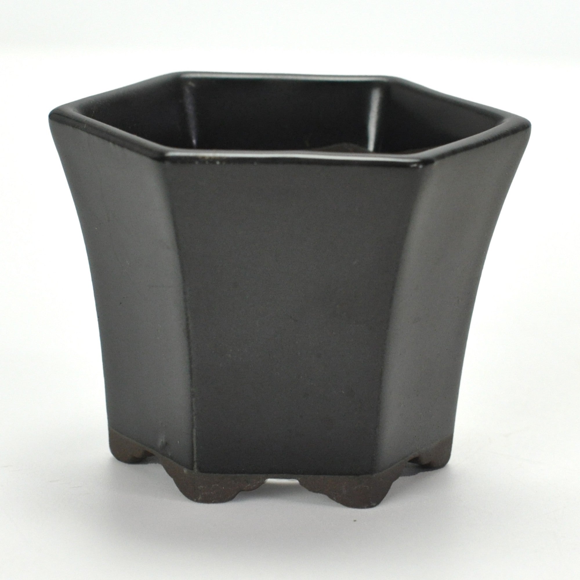 御蔵山　黒赤　六角　盆栽鉢 2_63d719c6-2f8c-4450-9f88-
