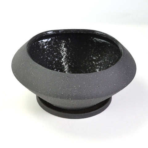 植木鉢モダン鉢 モノカーブ 受け皿付 7号 幅21cm×高さ9.4cm