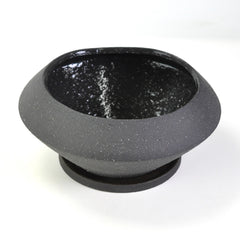 植木鉢モダン鉢 モノカーブ 受け皿付 7号 幅21cm×高さ9.4cm