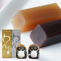 和三盆ようかんと信楽たぬき 夫婦