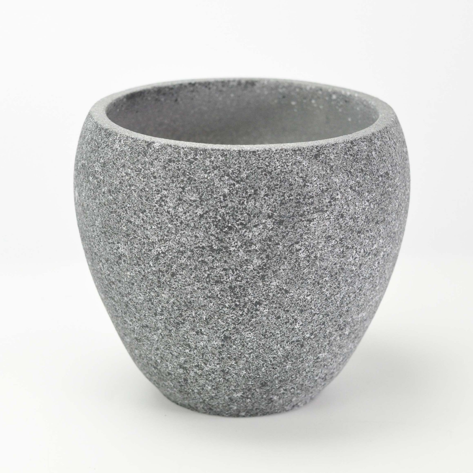 大型　盆栽鉢　植木鉢 セメント調ラウンド鉢 大 5号 墨黒 外寸16.5cm 内寸13cm 高さ14.5cmの