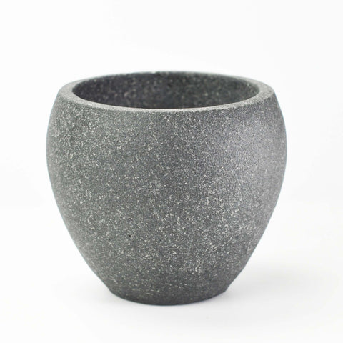 セメント調ラウンド鉢 中 4号 墨黒 外寸11cm 内寸8.5cm 高さ10cm