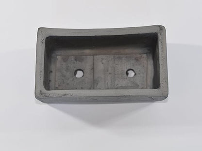 いぶし長方【7号】【山野草鉢】【信楽焼】