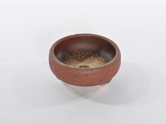 岩石 鉄鉢 茶 【4号】【盆栽鉢】【信楽焼】を販売｜盆栽妙