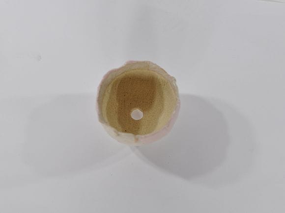 手ひねりの小丸三足 白桃【3号】【山野草】【信楽焼】