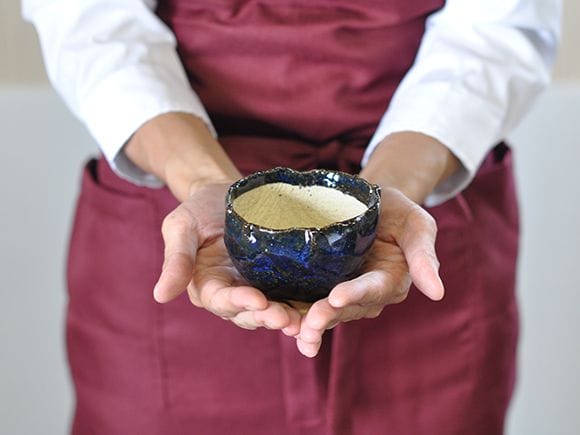 手ひねりの小丸三足 深青【3号】【山野草】【信楽焼】を販売｜盆栽妙