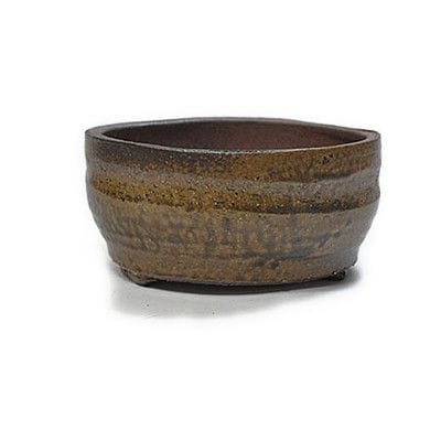 【信楽焼】6号鉢　手造足付中深