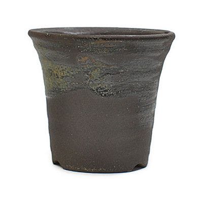 【信楽焼】4号鉢　緑変深そり