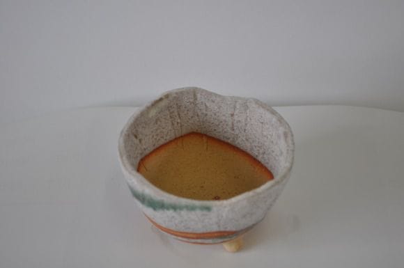 白掛三ツ足　 【山野草鉢】【4号】【信楽焼】