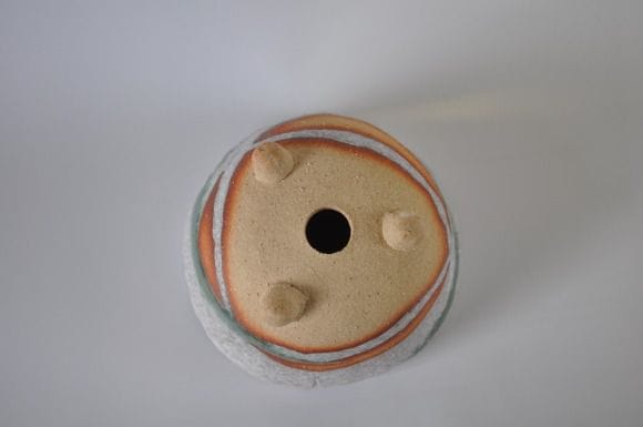 白掛三ツ足　 【山野草鉢】【4号】【信楽焼】