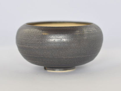 黒丸和鉢 金彩 宗蔵作　【盆栽鉢】【4号】【信楽焼】 幅11.5cm×高さ6.5cm