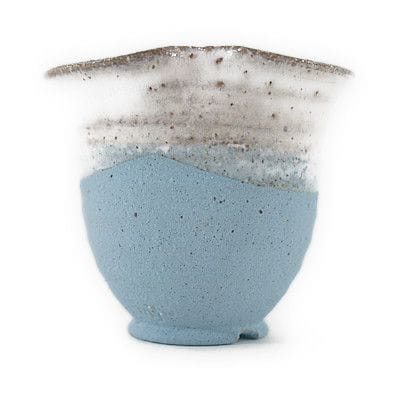 【信楽焼】【植木鉢】ブルー花型 3号鉢