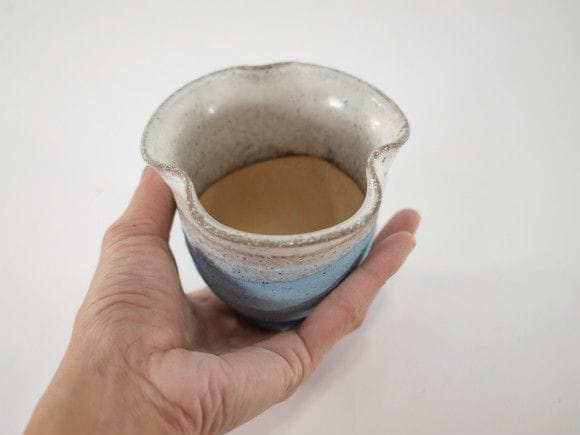 【信楽焼】【植木鉢】ブルー花型 3号鉢